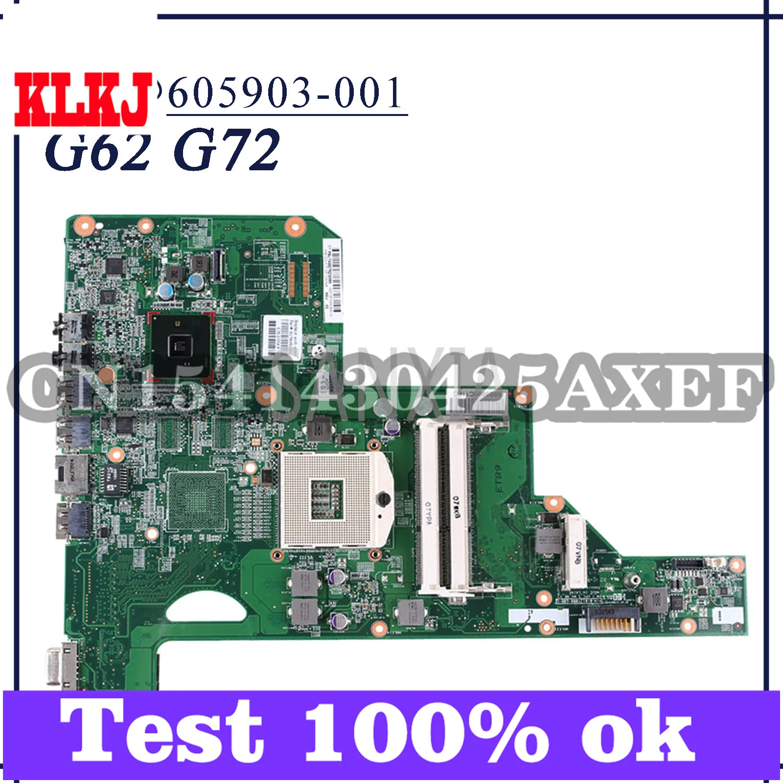 

KLKJ 605903-001 615849-001 Laptop Motherboard For HP G62 G72 Original Mainboard HM55