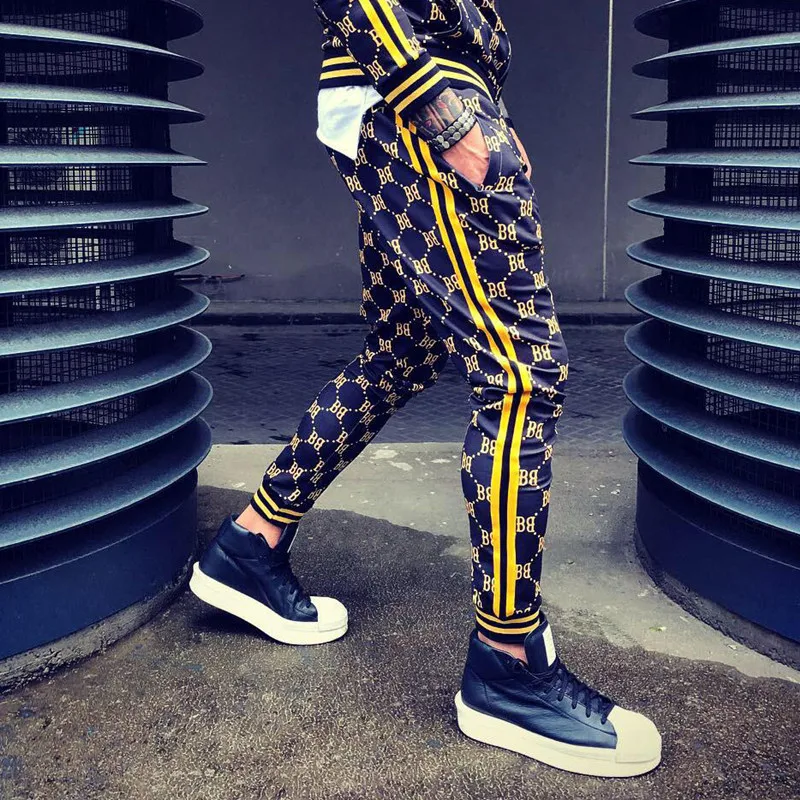 New Mens Joggers Casual Pants Fitness Men Sportswear Tracksuit Bottoms Skinny Sweatpants Trousers Gyms Jogger Track Pants