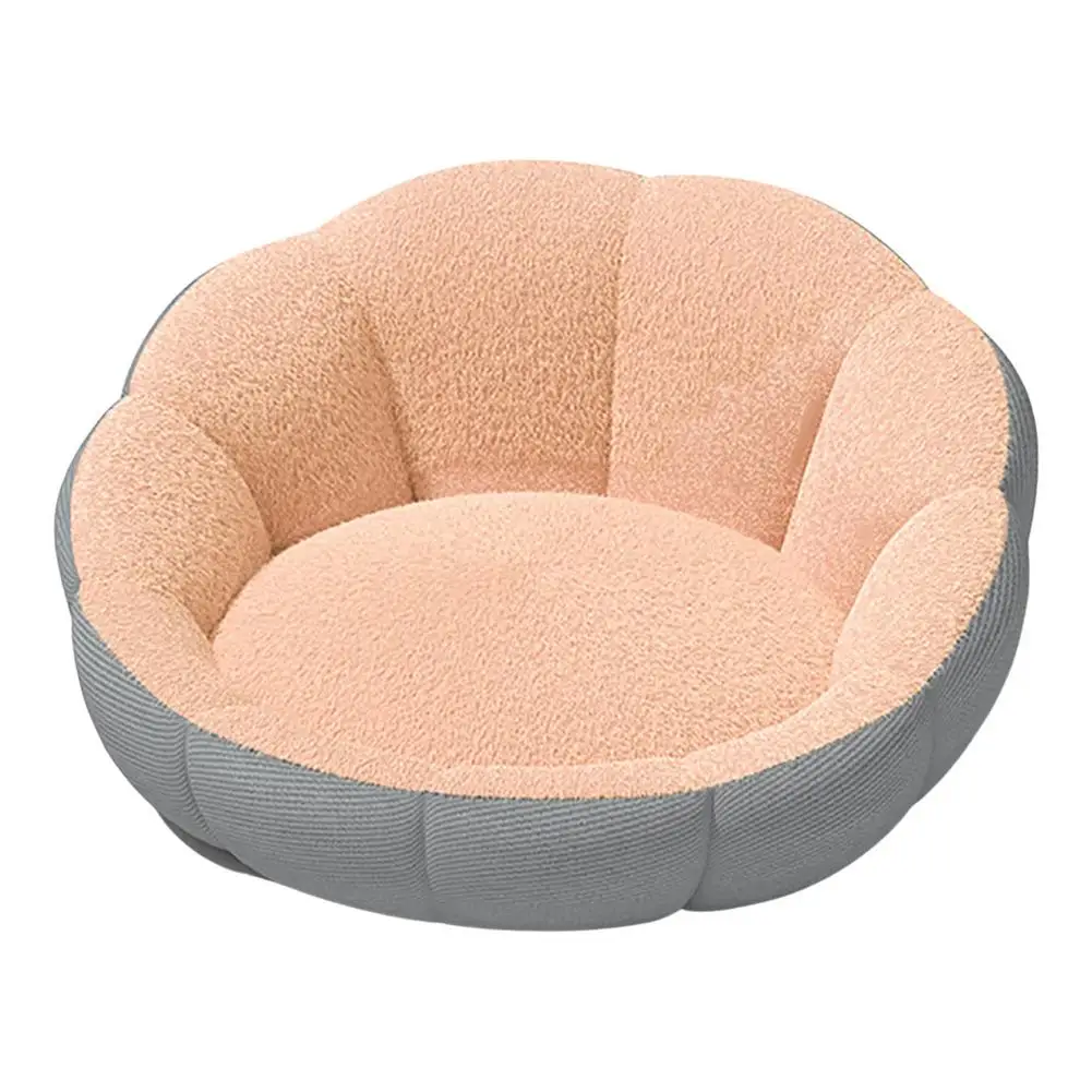 

Кровать для домашних животных-комнатная кровать для маленьких собак или кошек, круглая пушистая кровать с противоскользящим дном из Оксфор...
