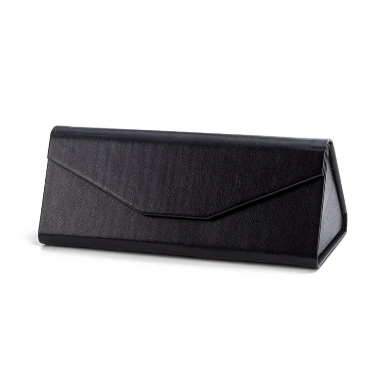 Треугольный складной чехол для очков высококачественный кожаный однотонный