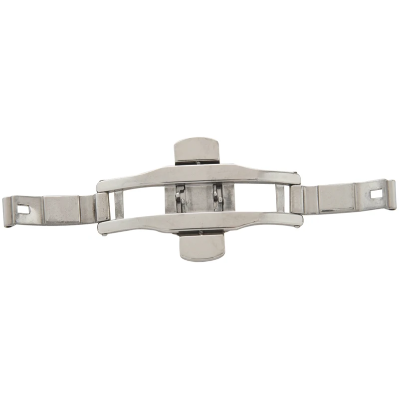 

Double Push Button Butterfly Clasp Buckle Silver For Watch Band Strap