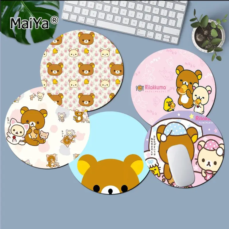 MaiYa красивый аниме милый медведь Rilakkuma игровые коврики круглые для мыши
