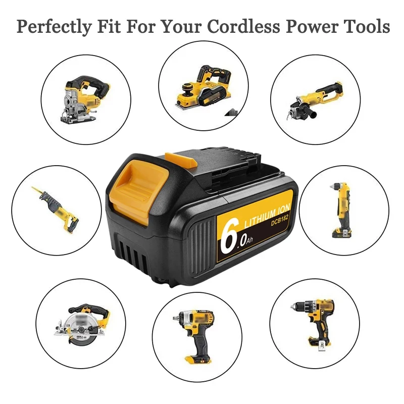 Bonacell 6000 мА/ч 18V макс XR для Dewalt Мощность инструмент Батарея DCB180 DCB181 DCB182 DCB201 2 DCB200 DCB204