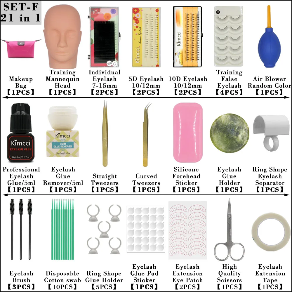 Kimcci набор для наращивания накладных ресниц тренировочный макияжа манекен голова