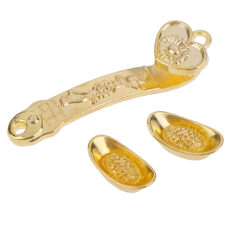 

3pcs/set 1:12 Dollhouse Miniature Mini Cute Gold Ingot Model Accessories Toys