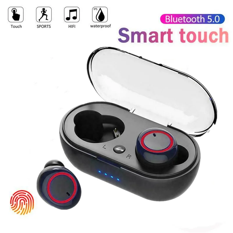 

Y50 Bluetooth Earphone 5.0 TWS Wireless Headphons Earphones Earbuds Stereo Gaming Headset with Charging Box for All Smart Phone