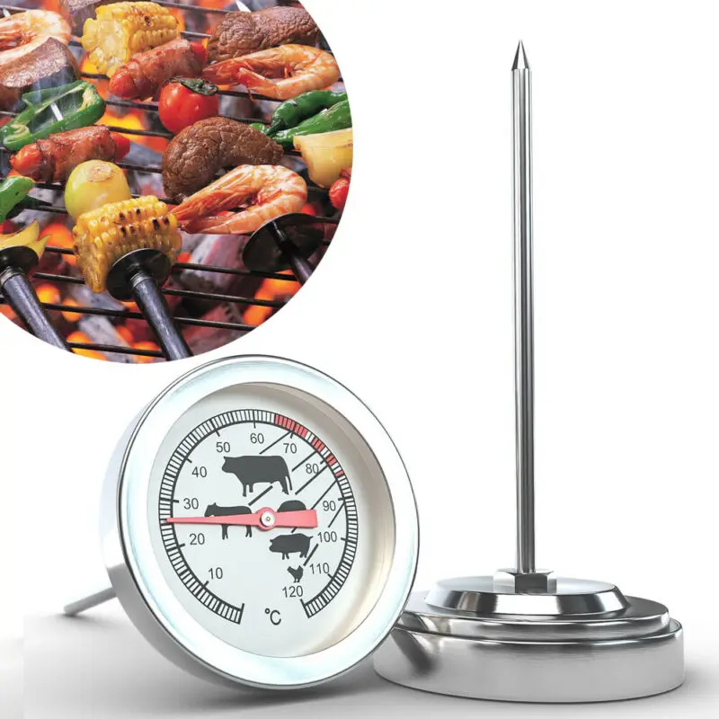 Stainless Steel Instant Read Probe Thermometer BBQ Food Cooking Meat Milk Gauge |