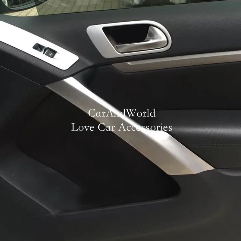 Для Фольксваген Tiguan 2010- Авто Межкомнатная дверь подлокотник ручка рамка панель Крышка отделка АБС хром авто-Стайлинг Аксессуары