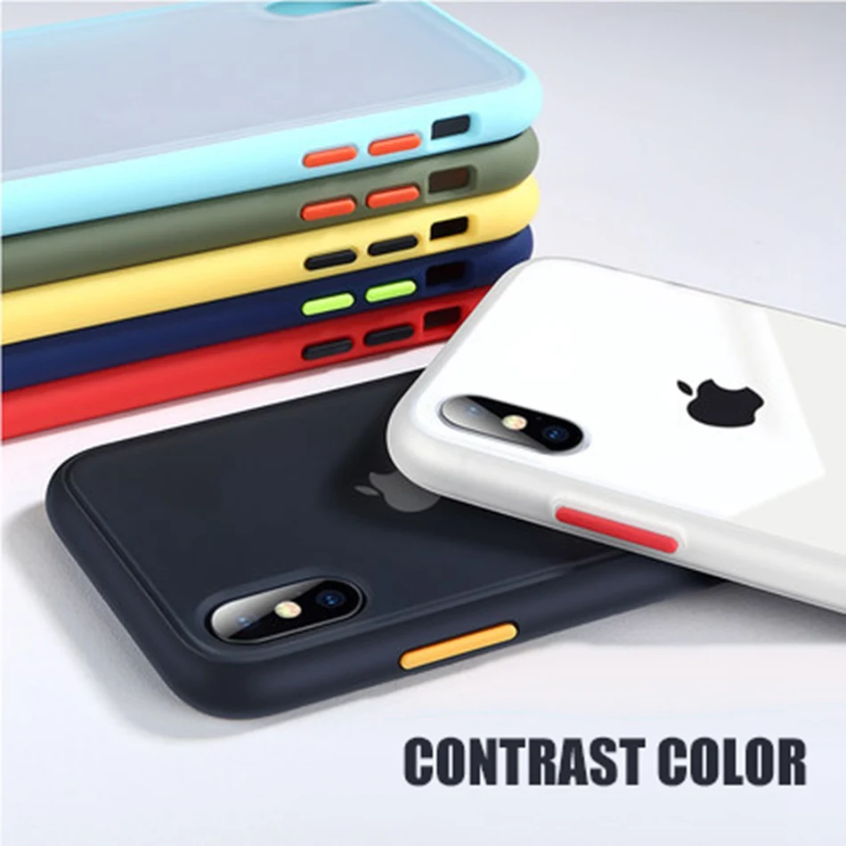 Гибридный Матовый Бампер для телефона iPhone 12 11 Pro Max XR XS SE 2020 8 7 Plus 6 роскошный