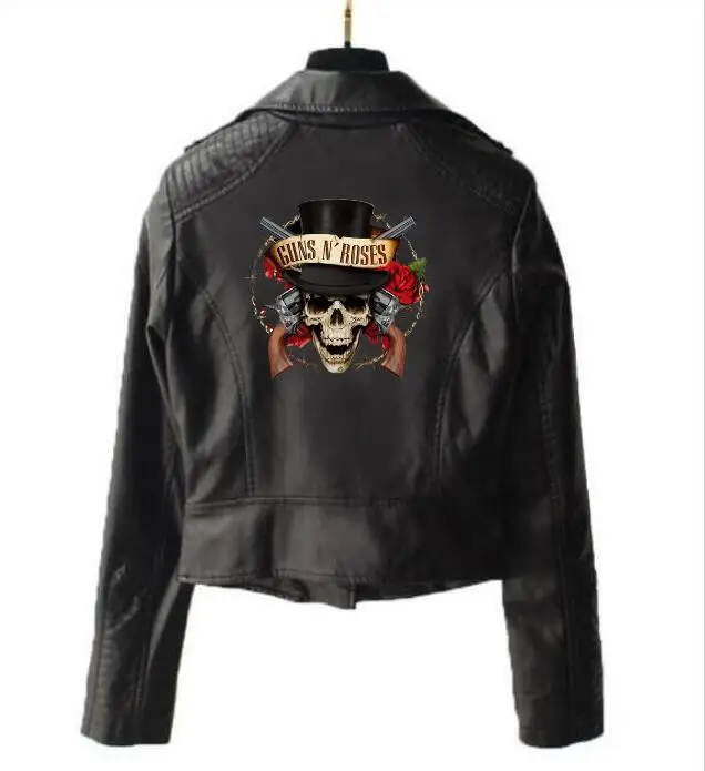 Пистолеты N guns N Roses куртка короткая кожаная хип-хоп панк кожа локомотив жакет на молнии для женщин в стиле хип-хоп Уличная одежда