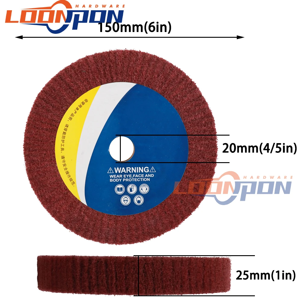 1 шт. Нетканая мочалка 4/5/6/8/10/12 дюймов шлифовальный круг отверстие 20 мм толщина 25/50
