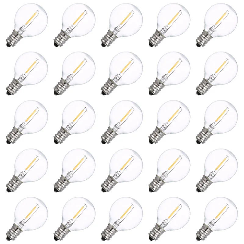 

Сменные светодиодные лампы G40 E14, 25 шт., 230 светодиодный, 1,0 Вт, 2700K