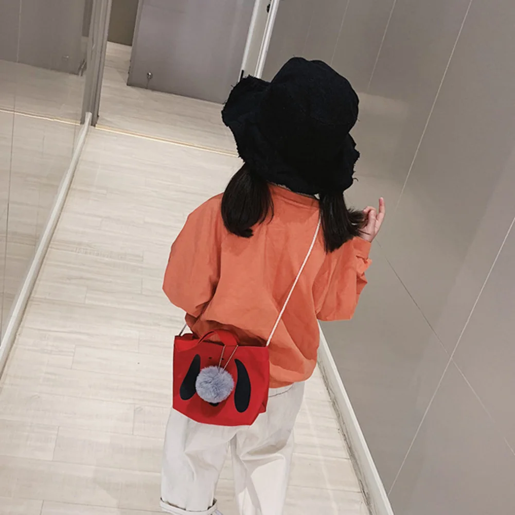 Детская одежда для девочек с принтом в виде собаки помпоном Декор Сумка-тоут