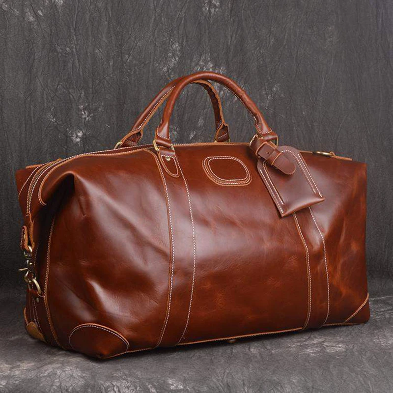 ROCKCOW Crazy Horse кожаная дорожная сумка итальянская для путешествий дорожные