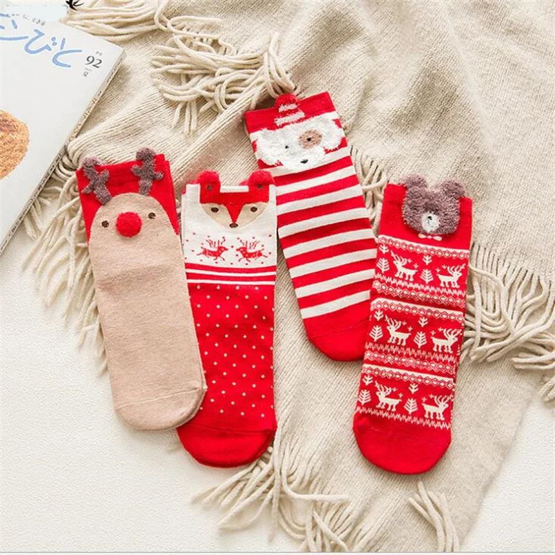 

XHRLYLB Autumn and Winter Cotton Socks Three-dimensional Cartoon Christmas Socks Cute Japanese Ladies Socks Christmas Decoration