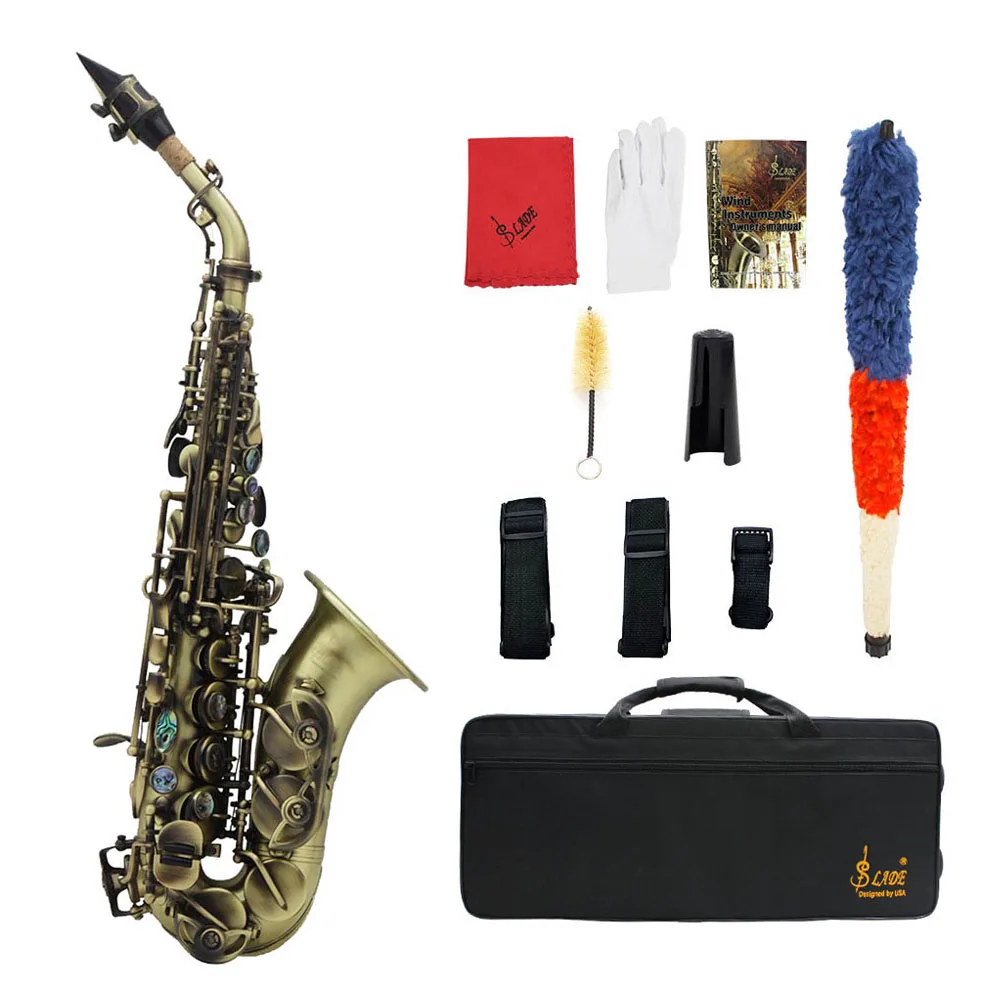 

Quality Vintage Style Bb Soprano Saxophone Sax Brass Material Woodwind Instrument With Tool Kits