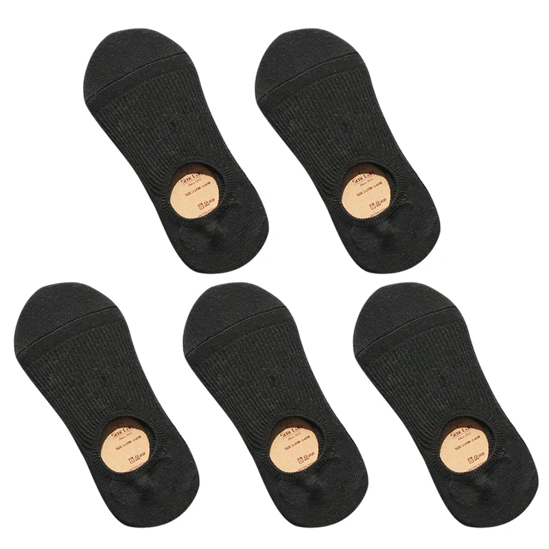 style F 5 pairs Невидимые короткие женские летние удобные хлопковые носки-Башмачки из бамбука для девочек женские носки-башмачки с низким голенищем из невидимого хлопка, 5 пар - Цвет: style F 5 pairs