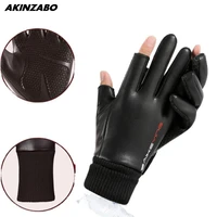 warm touch screen mens winter leather gloves cold proof waterproof velvet outdoor driving riding motorcycle bicycle gloves