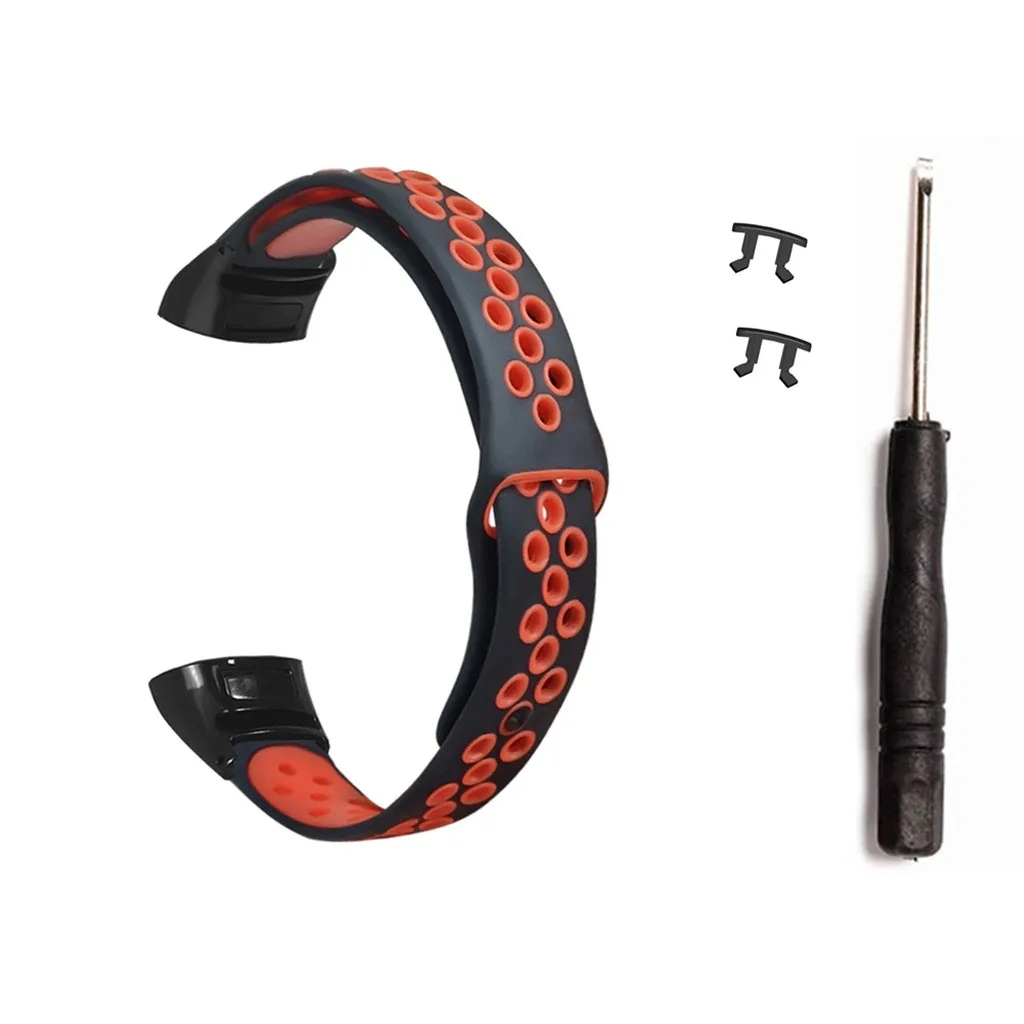 Red Силиконовый спортивный сменный ремешок для наручных часов для huawei Honor Band 5/4 - Цвет: Red