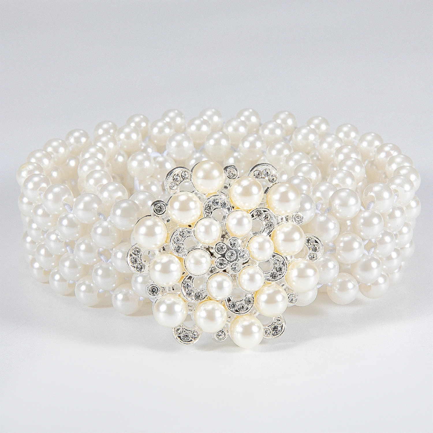 

Luxury Pearl Belt Women Dress Fashion Pretty Elegant Belt for Wedding Party Good for Female Ladies Girls Gf BFF Elastic Waist