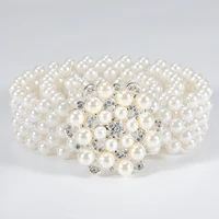 bridal pearl belt for women dress waist chain luxury elegant fashion designer females belt with jewelry for wedding party