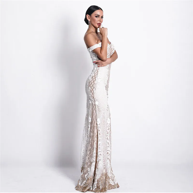 Женское вечернее платье с аппликацией IFox элегантное светоотражающее открытыми