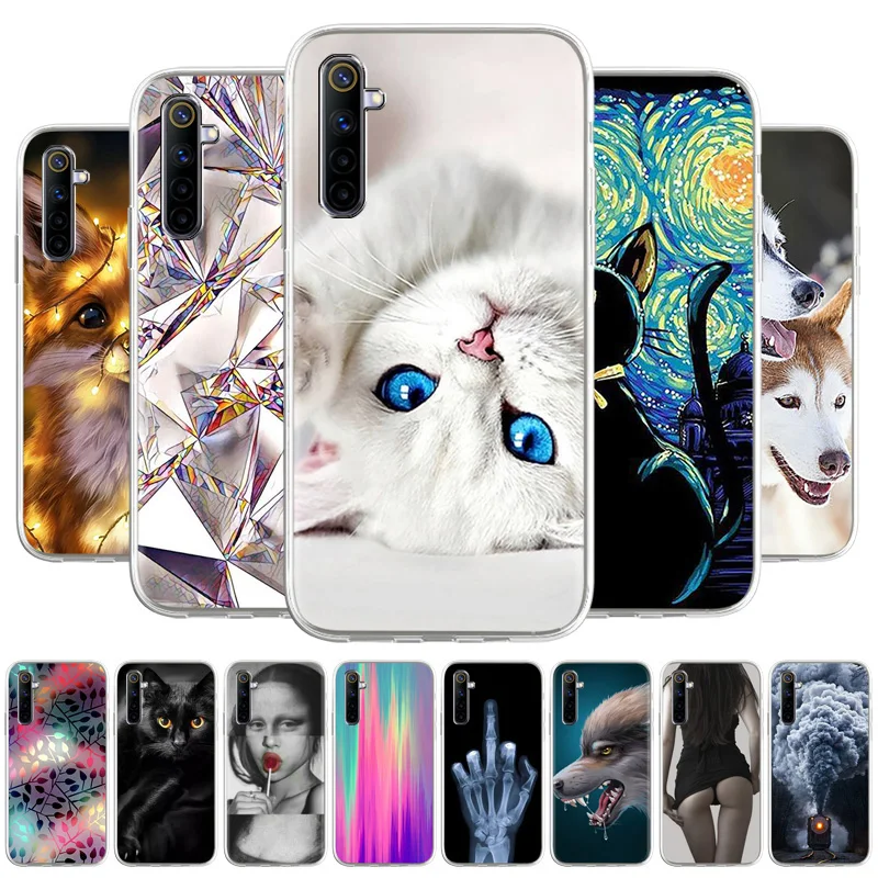 

Case For Oppo Realme 6 Silicone Soft TPU Phone Case For Oppo Realme 6s RMX2001 RMX2002 Cute Cat Animal Fundas Coque Covers