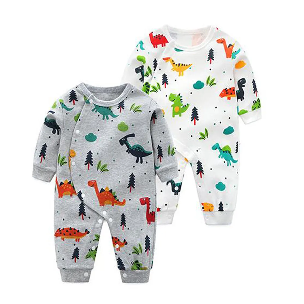 Комбинезон с принтом динозавра для новорожденных девочек и мальчиков комбинезон