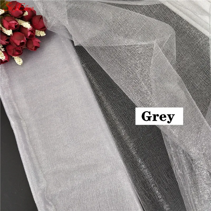 gray 48 см* 10 м тюль рулон Тюль занавески домашний декор тюль пачка свадебное украшение платье шелковая органза DIY вечерние принадлежности 5Z - Цвет: gray