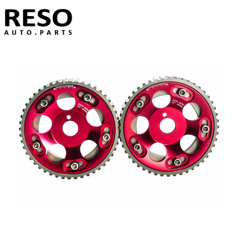 RESO Красный Регулируемый алюминиевый Шестеренчатый шкив для двигателя Toyota Supra 1JZ