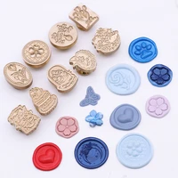 special shaped camellia wax seal vintage 3d embossed fire lacquer seal wedding greeting card wax stamp angel seal