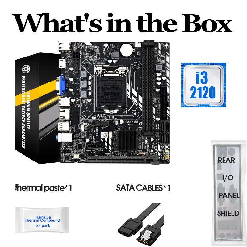 Комплект материнской платы H61 LGA 1155 с процессором i3 2120 H61M десктопная материнская