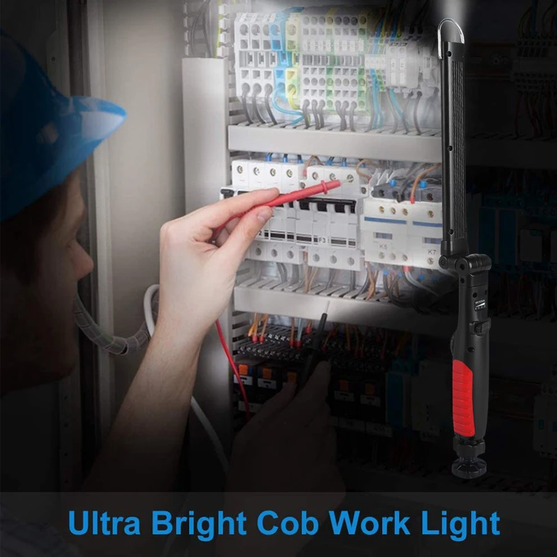 Rechargeable LED Work Light Foldable Flashlight Cordless Portable Magnetic COB Lights Inspection For Garage | Освещение