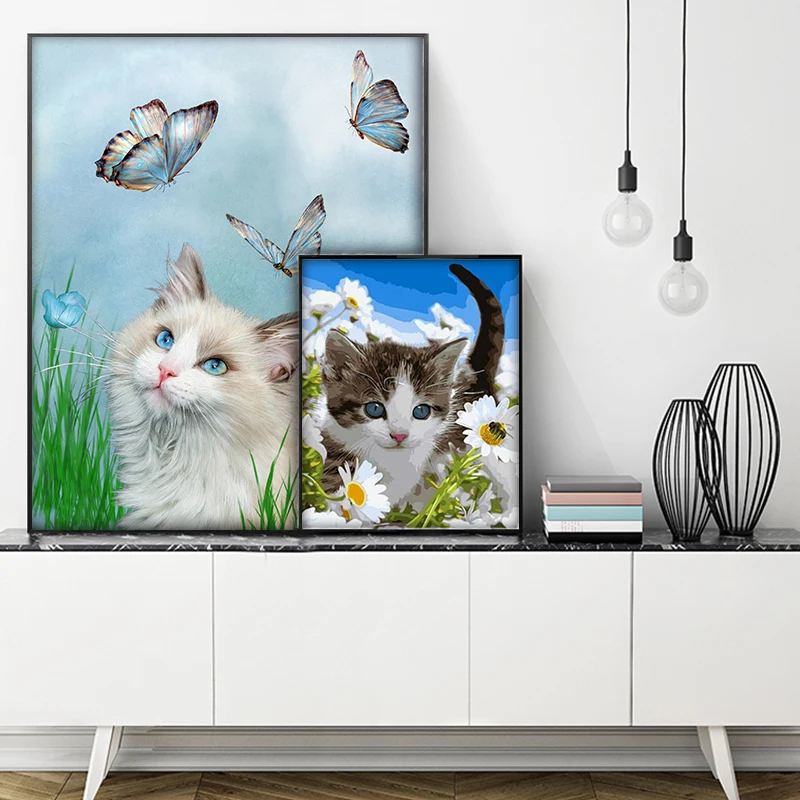 Цифровая живопись сделай сам милая живая животная искусство декоративная