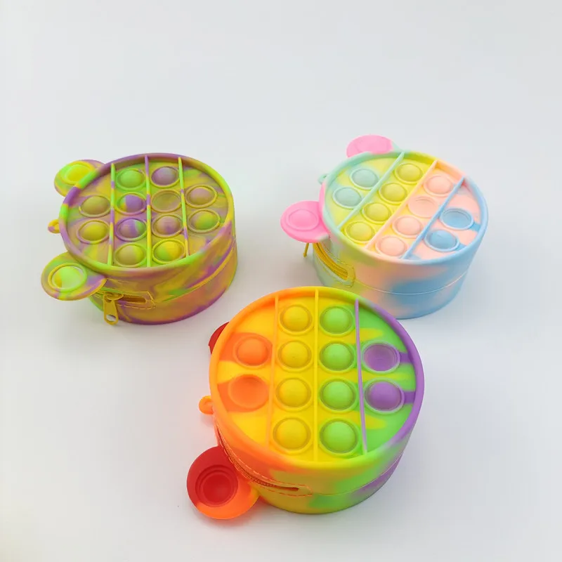 New Disney Anime Mickey Mouse Coin Purse Fidget Toys Anti Stress Finger Keychain Zipper Pouch for Women Girls Birthday Gift |