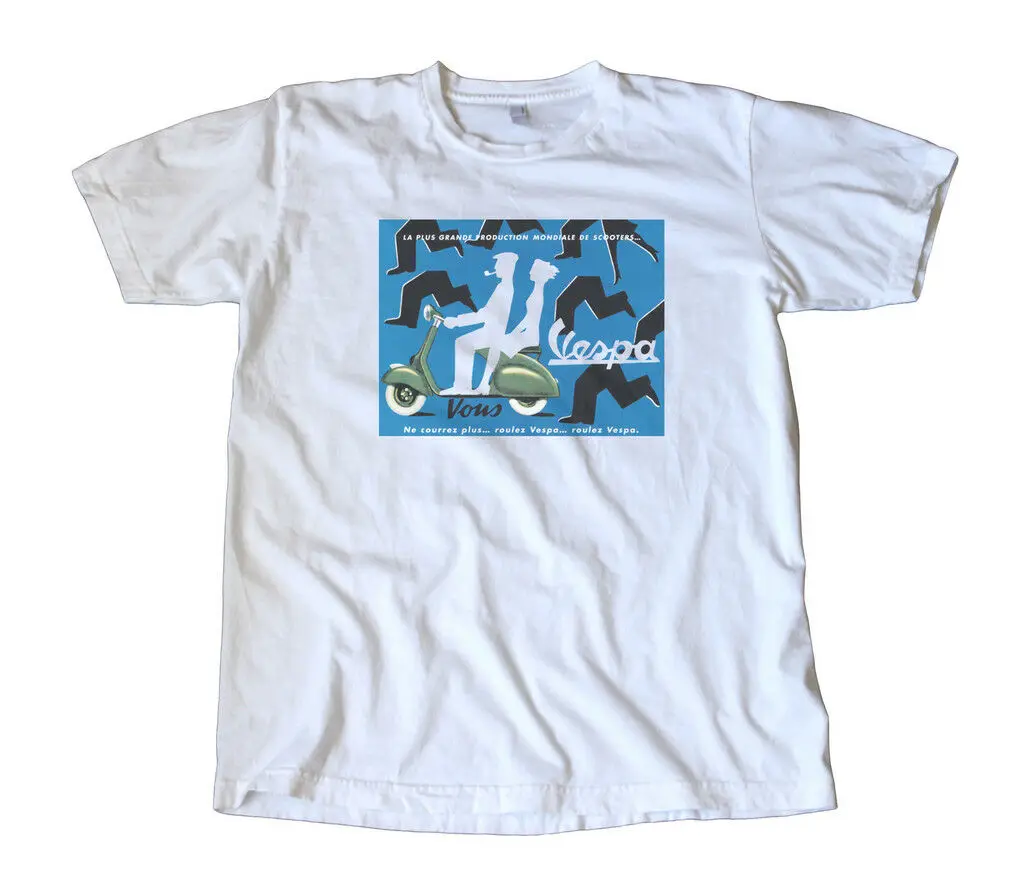 Vespa Scooter French Poster T-Shirt - Mod! |
