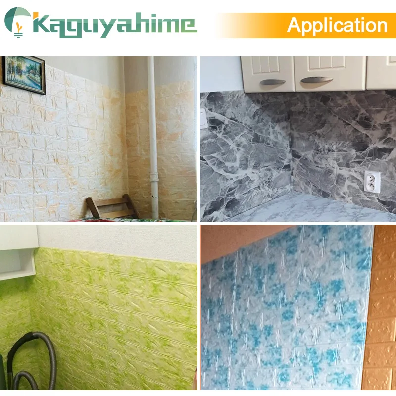 Kaguyahime 8 шт. 3D наклейки на стену DIY самоклеящиеся обои водонепроницаемый ТВ фон