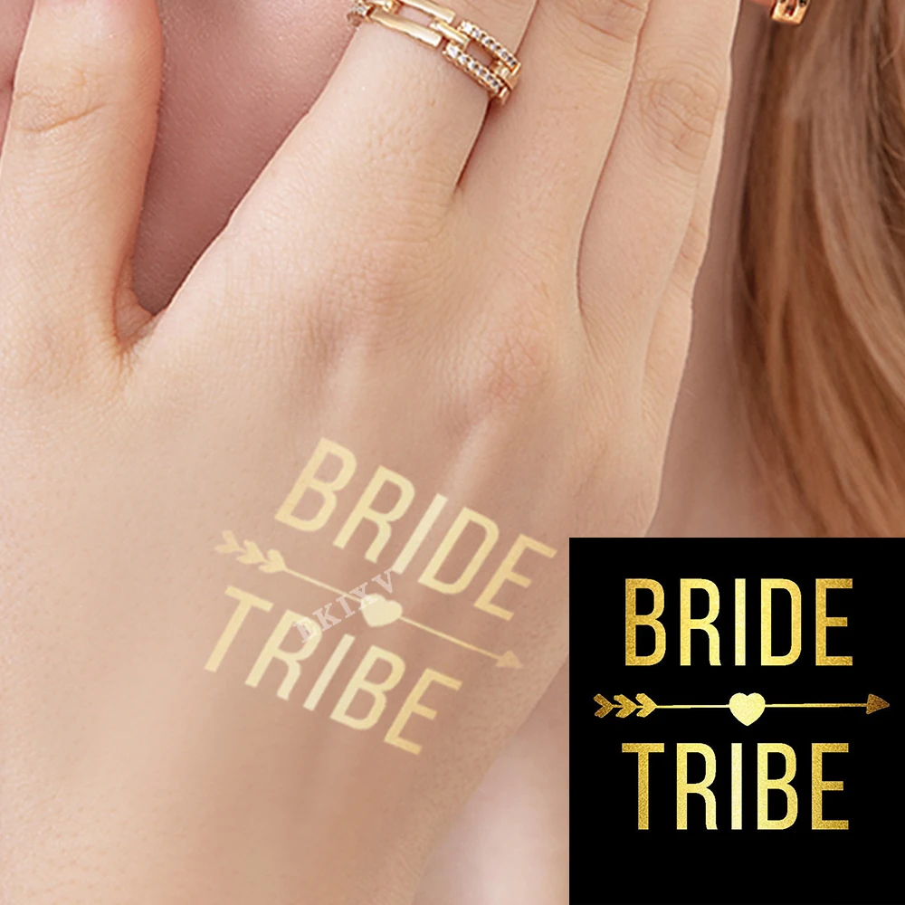 Водостойкие поддельные татуировки корона для кладки Временные бронзовые