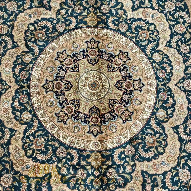 

5.5x8 Feet Silk Carpet Rug for Living Room Washable Bedroom Large Area Rugs Persian Floor Carpet for Parlor Mat Home