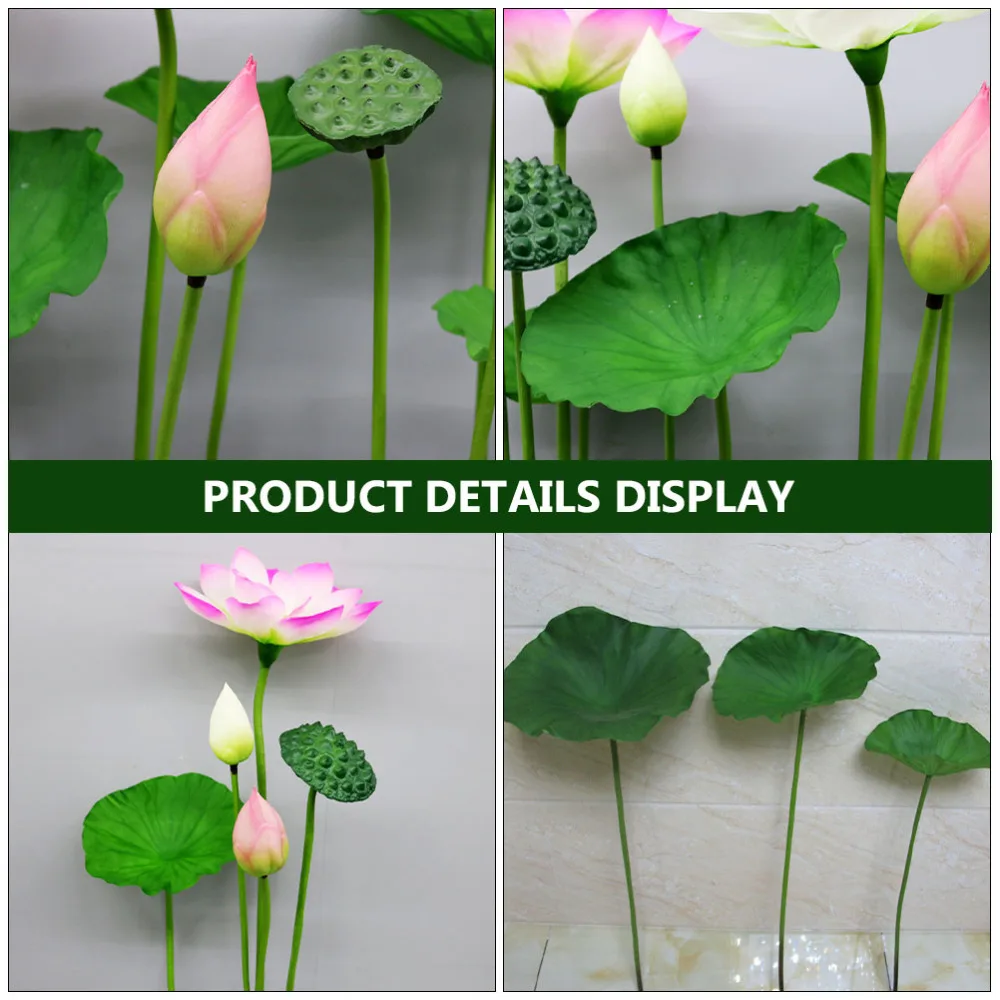 

1Set Creative Water Lily Bud Decor Chic Lotus Leaf with Lotus Bud for Home