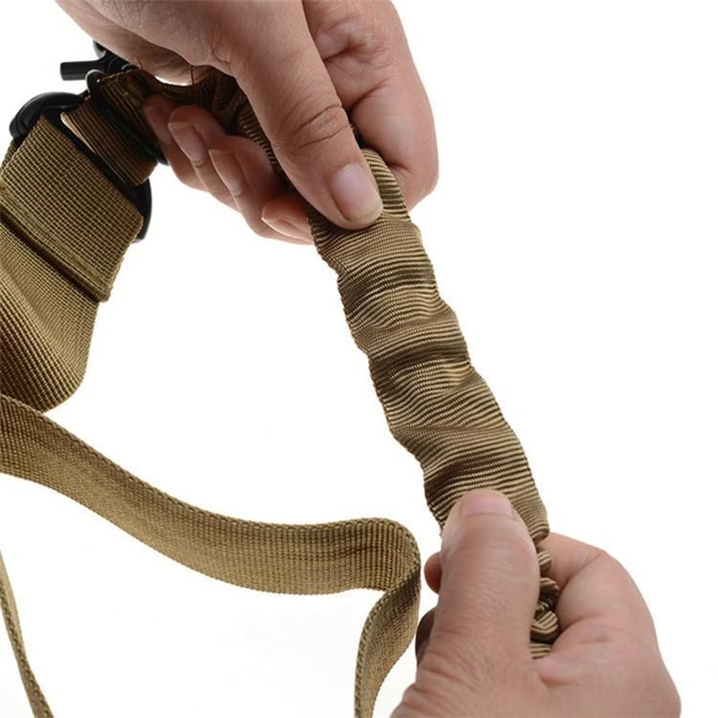 Tactical Hunting Single one Point Adjustable Bungee Rifle Gun Sling System Strap Hook Airsoft QD Shooting hunting Gear | Спорт и