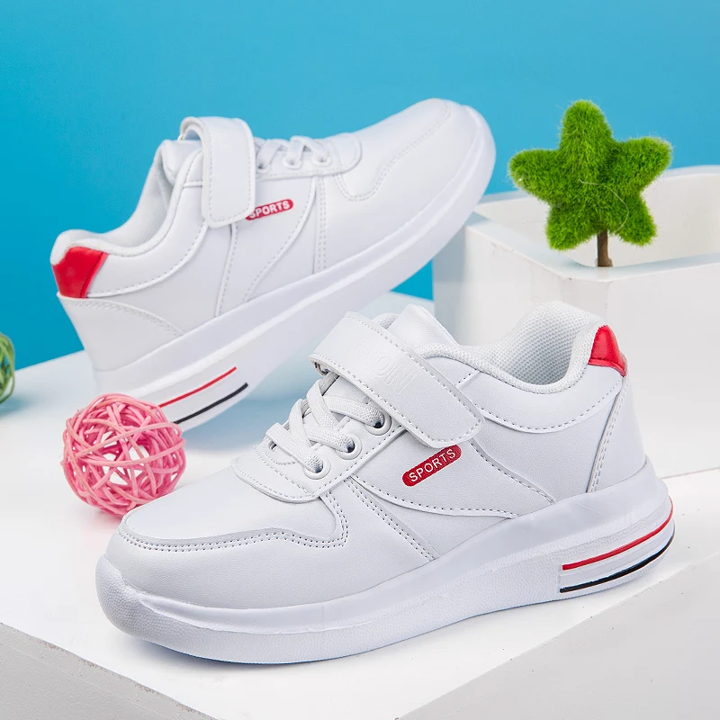 Модные туфли на плоской подошве белого цвета обувь детская дышащая свет