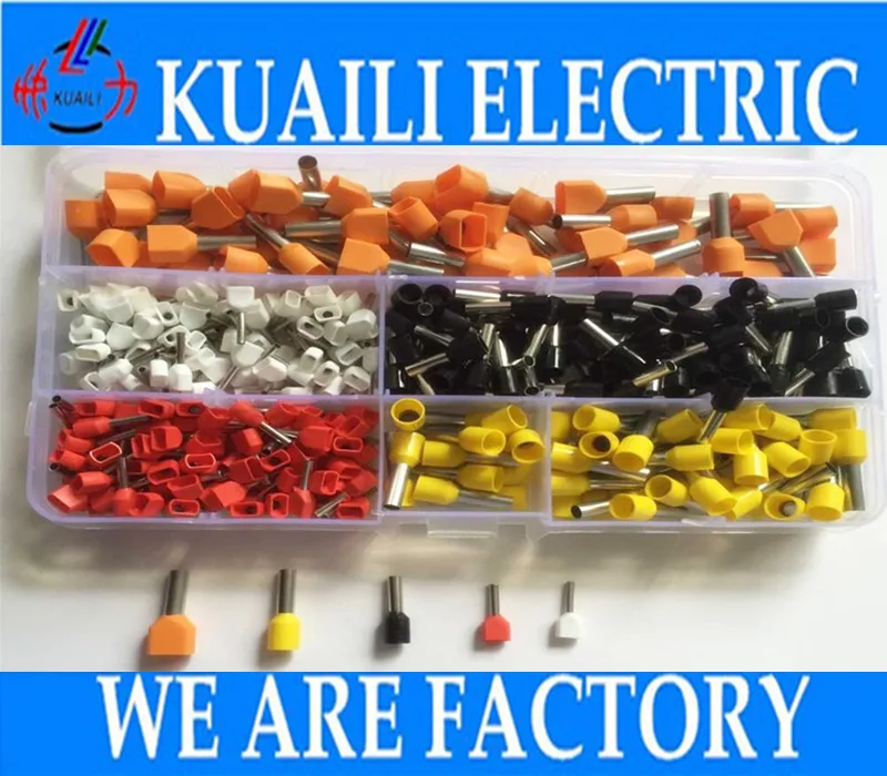 

400 шт. медный обжимной соединитель для проводов, изолированный штырьковый конец штыря