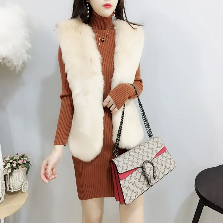 Женское трикотажное платье-свитер TingYiLi бежевое черное Белое Облегающее