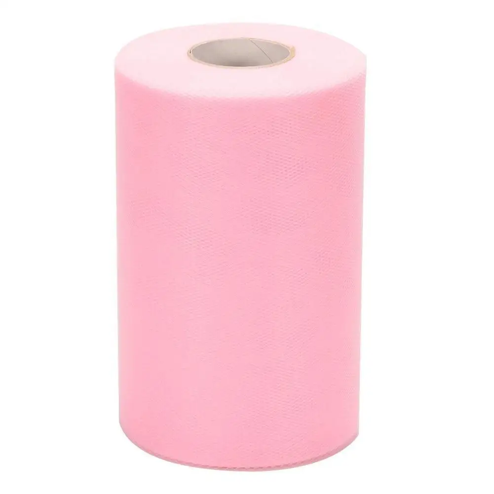 

Wedding Tulle Bolt Roll Spool Extra Large 6 Inch X 200 Yards (600FT) for Wedding Party Decoration Pink