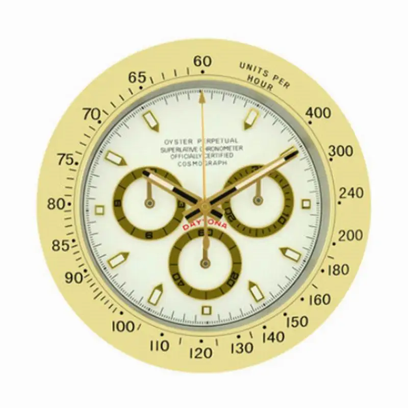 

Golden Metal Art Watch Clock Luminous Top Quality Watch Home Decor Wall Clocks with Corresponding Logos Cosmograph Series