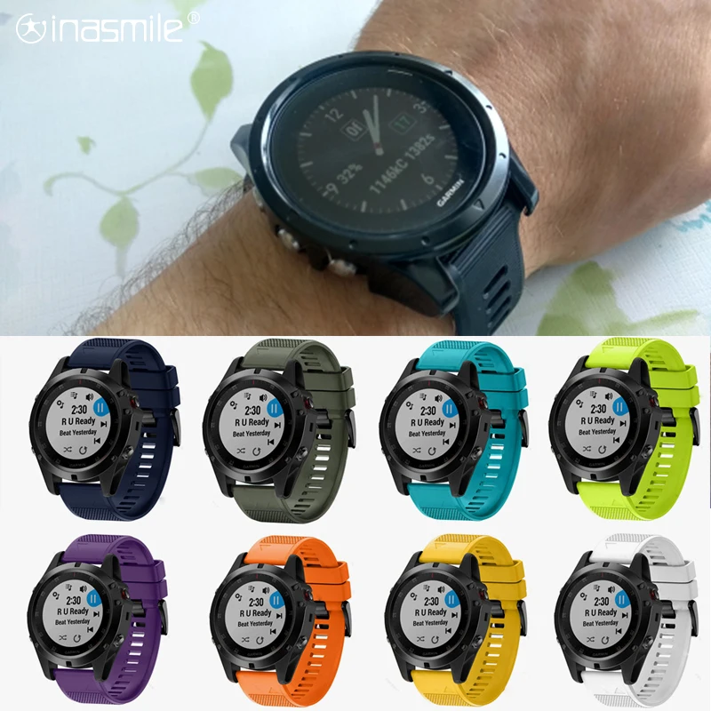 Легкий ремешок для часов 26 мм garmin Fenix 5Xplus 6X 3 3HR Quick Release wirstband 20 5S 6Spro 22 силиконовый 5
