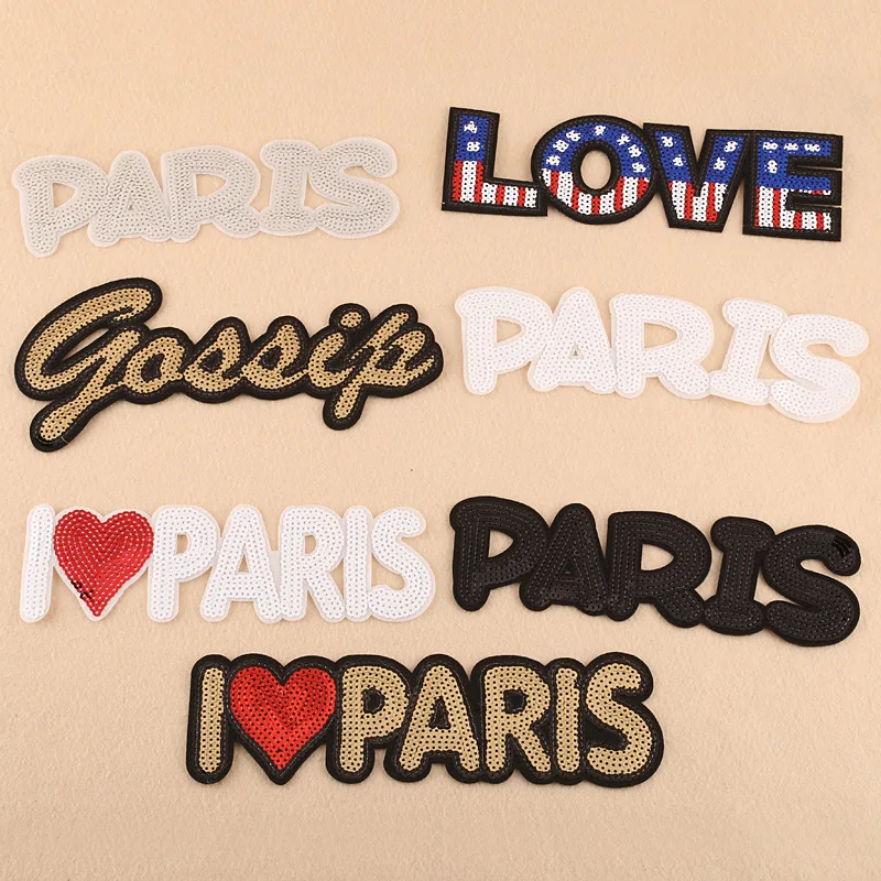 Нашивка I Love Paris для пришивания утюгом французская дорожная сувенирная