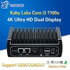 Yanling безвентиляторный мини ПК Intel Core I3 7020U CPU Dual Ethernet Lan Nano ITX настольный компьютер Поддержка M.2 порт 6 USB3.0 2 COM 12 В