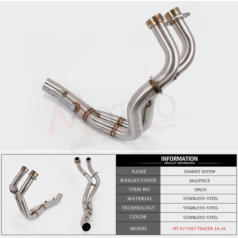 Motoo выпускной полная система для Yamaha MT 07 MT07 FZ FZ07 2014 2020 XSR700 2016 51 мм выхлопная средняя